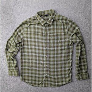 Under Armour Flannel Shirt Mens XL Green Plaid Long Sleeve Snap Outdoor